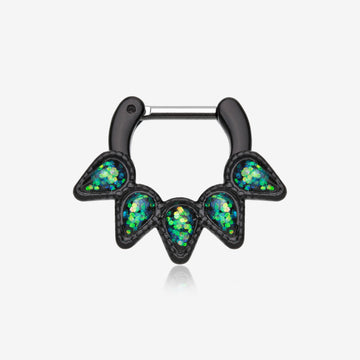 Colorline Opal Quinary Spear Septum Clicker-Black